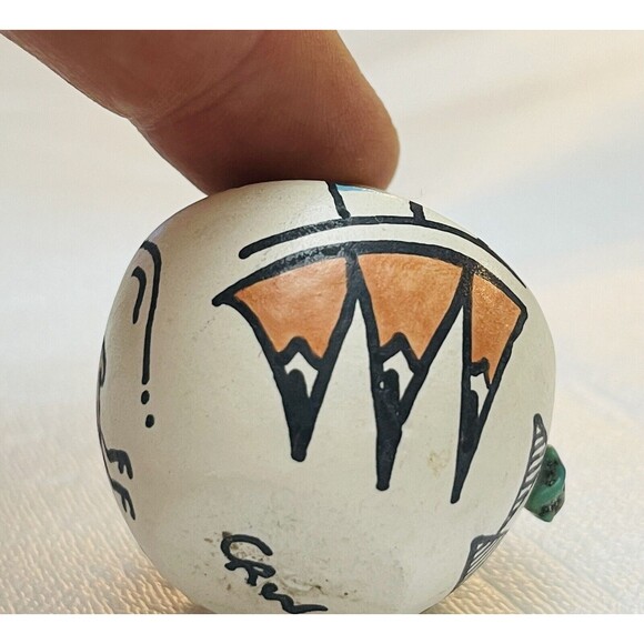 Native American Art Handmade Hand Painted Pottery Vase Miniature Signed CRW - Picture 7 of 11